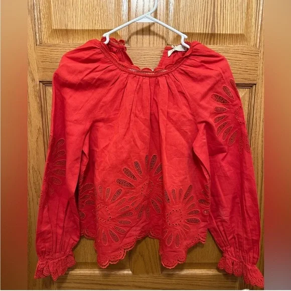 Ulla Johnson Louisa Blouse Size 6 in Poppy - Picture 3 of 9